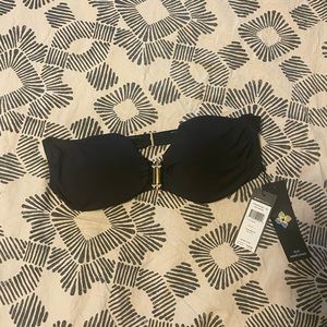 Black Strapless Bando Bikini Top